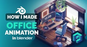 Home Office Animation in Blender – 3D Modeling Process | Polygon Runway