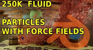 250K Fluid Particles With Force Fields Blender