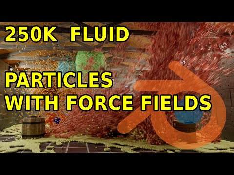 250K Fluid Particles With Force Fields Blender