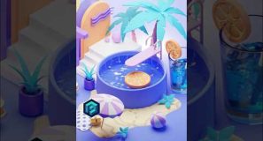 Creating a stylized pool in Blender #blender3d #3dillustration #b3d #stylized3d
