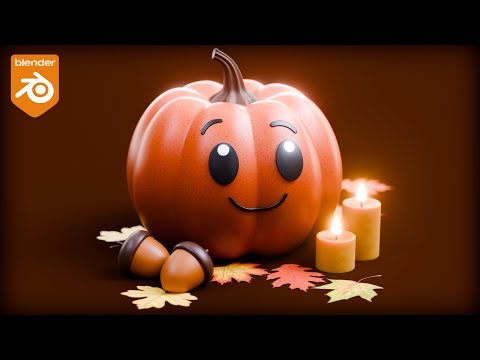 Cute Fall Pumpkin Scene 🎃 (Blender Artwork Breakdown)