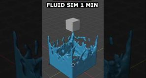 Blender: Fluid Sim in 1 Minute #blender #tutorial #3d #simulator