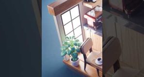 Simple stylized plant made in Blender