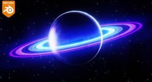 Futuristic Stylized Ringed Planet 🪐 (Blender Tutorial)