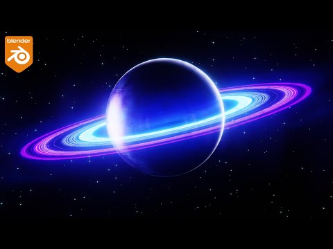 Futuristic Stylized Ringed Planet 🪐 (Blender Tutorial)