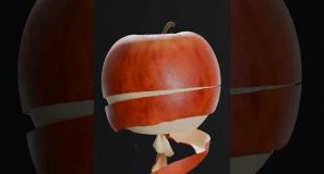 Blender Apple Peeling Satisfying Loop #animation #satisfying #blender #3d