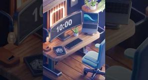 Stylized office inspiration in Blender #blender3d #3dillustration #b3d #3dmodeling