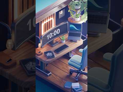 Stylized office inspiration in Blender #blender3d #3dillustration #b3d #3dmodeling