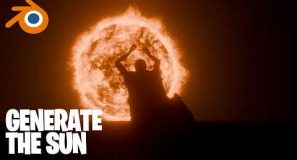 Create a procedural sun in blender