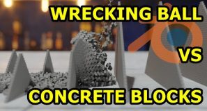 Wrecking Ball vs Concrete Blocks Blender Rigid Body Physics V2