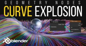 Geometry Nodes Curve Explosion in Blender – Live Tutorial