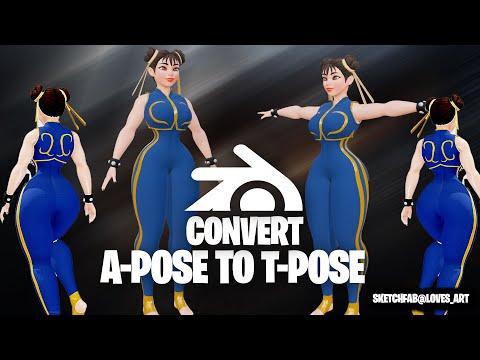 blender essentials convert A-pose to T-pose