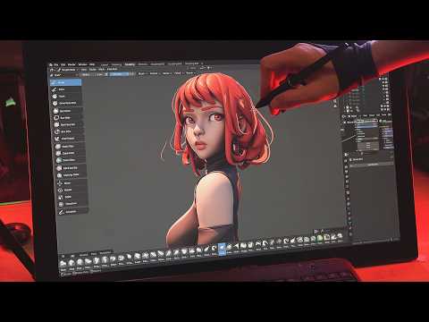 Sculpt with me – 3D Modeling Crimson Girl in Blender