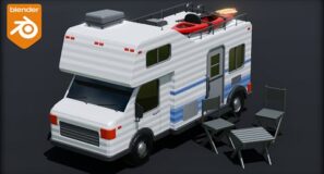 Low Poly Campervan 🚐 Relaxing Modeling Timelapse (Blender)