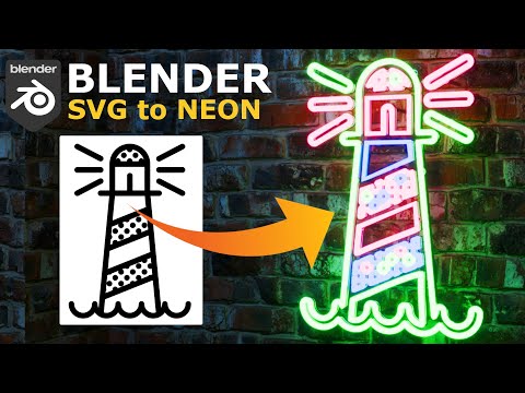 Turn an SVG to Neon sign | Blender Beginner Tutorial
