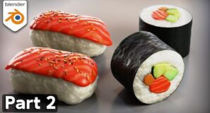Making Sushi in Blender 🍣 Part 2 (Tutorial)