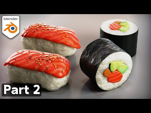 Making Sushi in Blender 🍣 Part 2 (Tutorial)