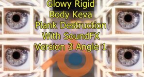Glowy Rigid Body Keva Plank Destruction With SoundFX Version 3 Angle 2