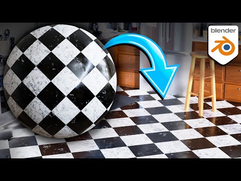 Procedural Checkered Kitchen Marble Floor Material (Blender Tutorial)