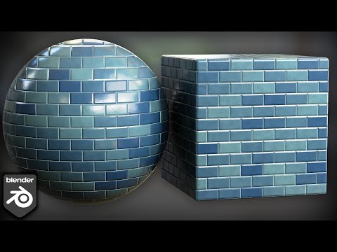 Procedural Blue Tile Wall Material (Blender Tutorial)