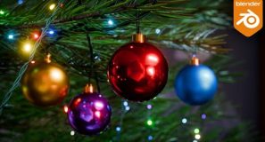 Christmas Tree Scene with Ornaments 🎄 🌟 (Blender Tutorial)