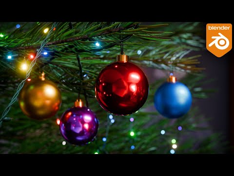 Christmas Tree Scene with Ornaments 🎄 🌟 (Blender Tutorial)