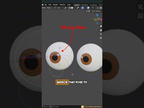 Real eyes realize…not to mirror the specular highlight ⚡️ #b3d #rigging #tutorial
