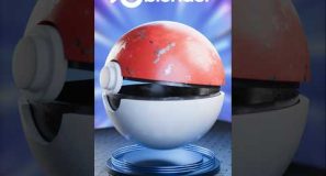 Making Poke Ball – Blender 1 min #3d #blender #pokemongo