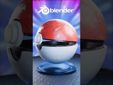 Making Poke Ball – Blender 1 min #3d #blender #pokemongo