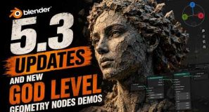 blender 5.3 updates and new god level geometry nodes demos