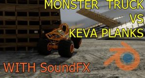 Monster Truck vs Keva Planks With SoundFX