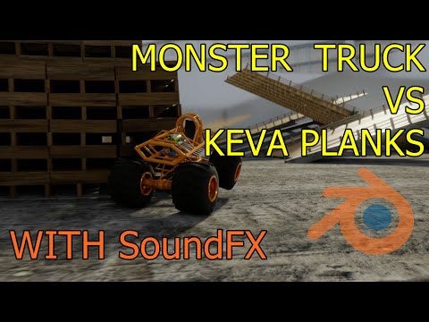 Monster Truck vs Keva Planks With SoundFX