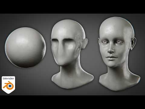 Part 1: How to Sculpt a Female Head for Beginners (Blender Tutorial)