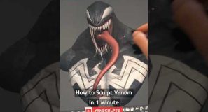 How to sculpt Venom in 1 minute ✍️🕷️⭐️.. #blender3d #sculpting #venom