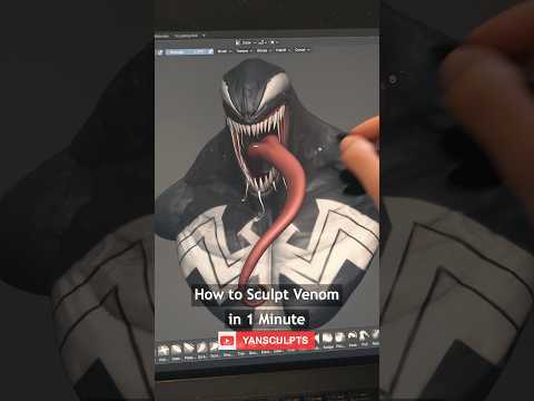 How to sculpt Venom in 1 minute ✍️🕷️⭐️.. #blender3d #sculpting #venom