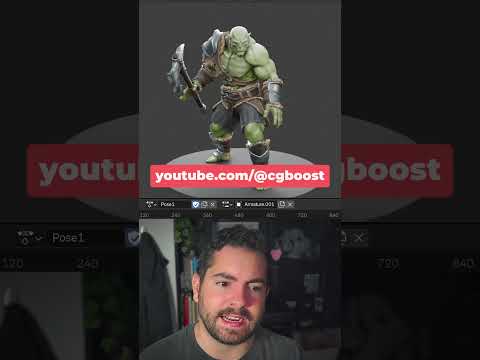 how to change poses of sculpted characters in Blender  #b3d #blender3d