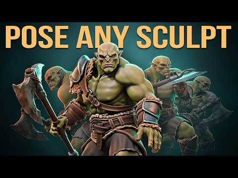 Quickly Rig & Pose Any Sculpt in Blender #b3d
