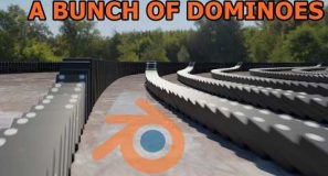 A Bunch of Domioes Blender Physics Simulation