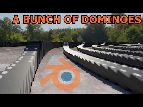 A Bunch of Domioes Blender Physics Simulation